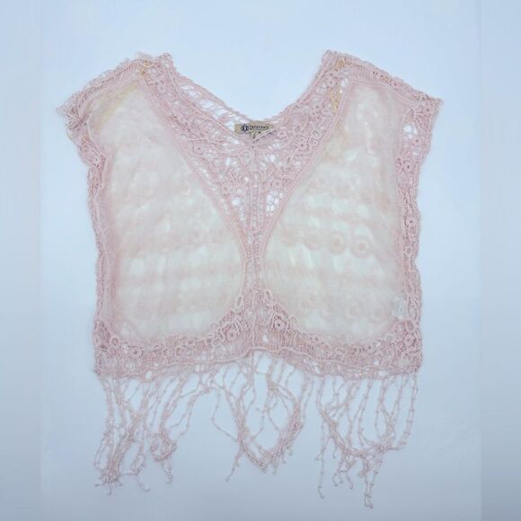 Democracy Blush Lace Crochet Top - Picture 1 of 7